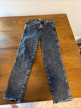 7 For All Mankind High-Rise Black Mineral Wash Jeans